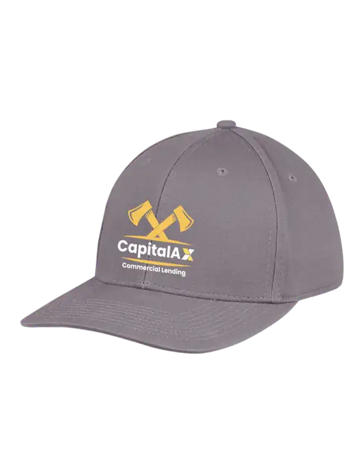 Premium Modern Structured Twill Charcoal Snapback Cap w/CapitalAx Logo