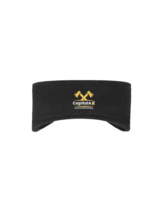 Black Stretch Fleece Headband w/CapitalAx Logo