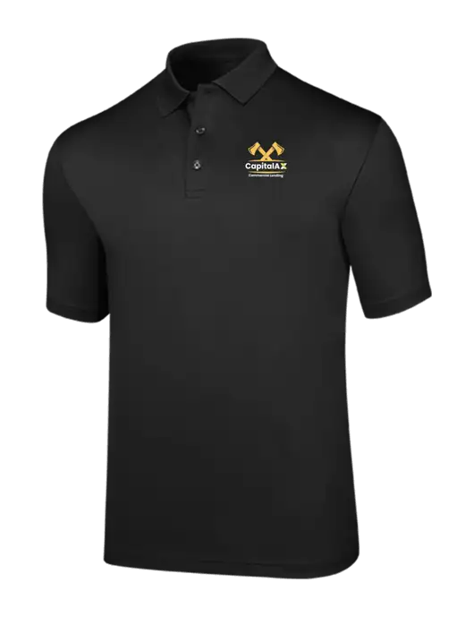 Callaway Opti-Dri Black Chev Polo w/CapitalAx Logo