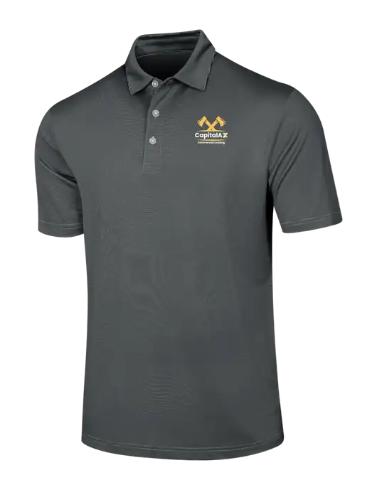 Callaway Black Fine Line Stripe Polo w/CapitalAx Logo