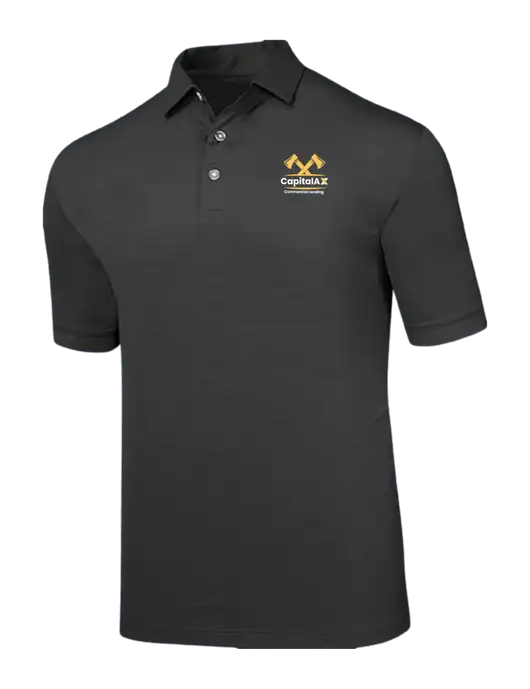 Callaway Black Fashion Tonal Polo w/CapitalAx Logo