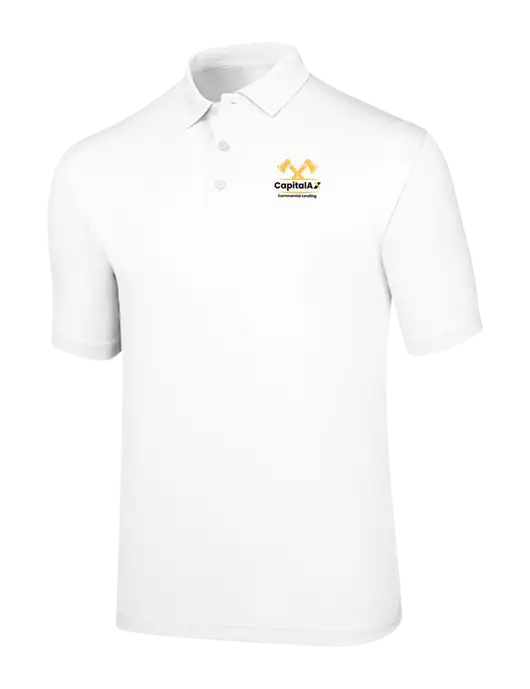Callaway Opti-Dri White Chev Polo w/CapitalAx Logo
