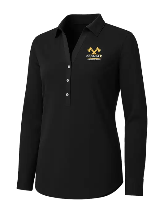 Womens Black City Stretch Shirt w/CapitalAx Logo