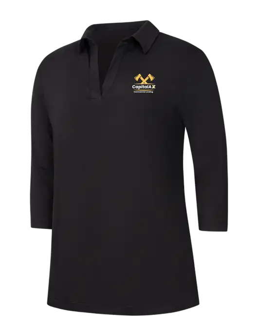 Womens Black Luxe Knit Tunic w/CapitalAx Logo