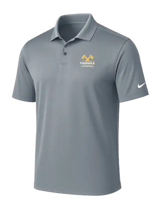 NIKE Medium Grey Victory Solid Polo w/CapitalAx Logo