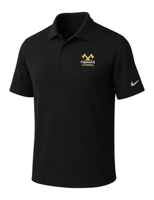 NIKE Black Dri-Fit Micro Pique Polo w/CapitalAx Logo
