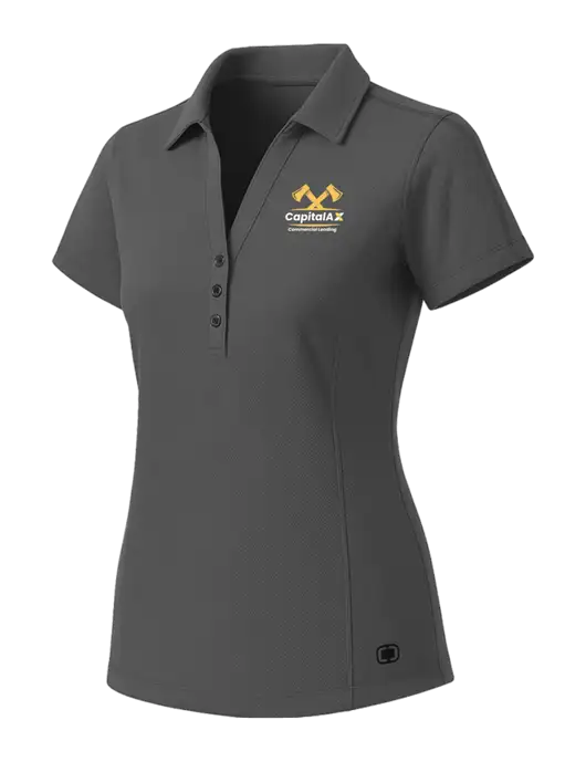 OGIO Womens Medium Grey ONYX Polo w/CapitalAx Logo