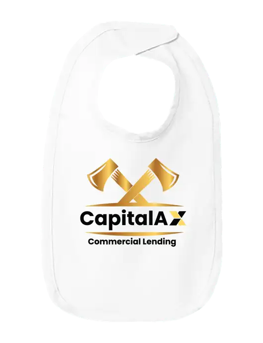 Rabbit Skins White Infant Premium Jersey Bib w/CapitalAx Logo