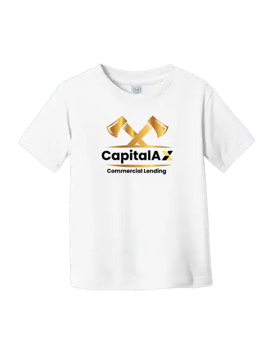 Rabbit Skins White Toddler Fine Jersey Tee w/CapitalAx Logo