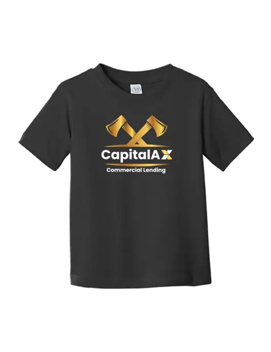 Rabbit Skins Black Toddler Fine Jersey Tee w/CapitalAx Logo