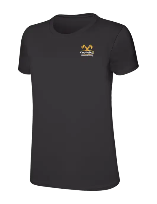 Womens Ring Spun Charcoal 4.5 oz T-Shirt w/CapitalAx Logo