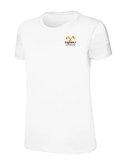 Womens Ring Spun White 4.5 oz T-Shirt w/CapitalAx Logo