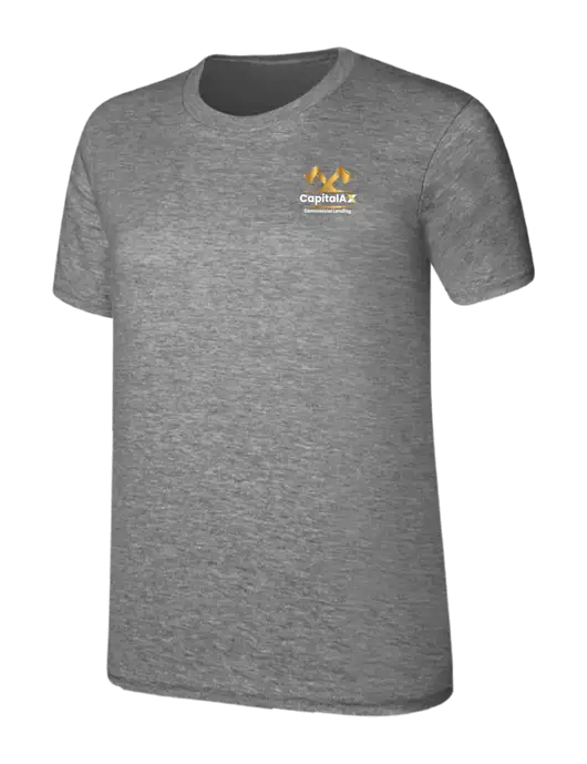 Womens Ring Spun Light Grey Heather 4.5 oz T-Shirt w/CapitalAx Logo