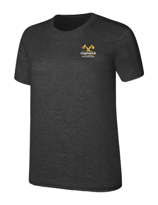 Womens Ring Spun Dark Heather Grey 4.5 oz T-Shirt w/CapitalAx Logo
