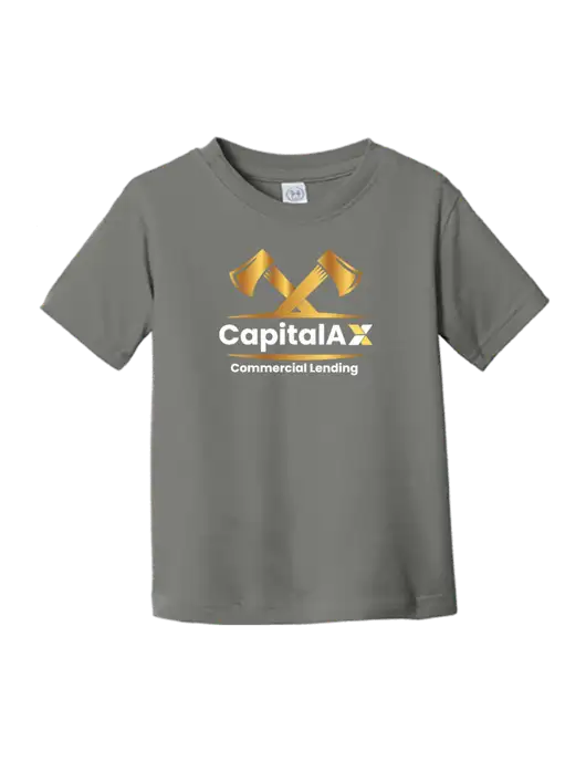 Rabbit Skins Charcoal Toddler Fine Jersey Tee w/CapitalAx Logo