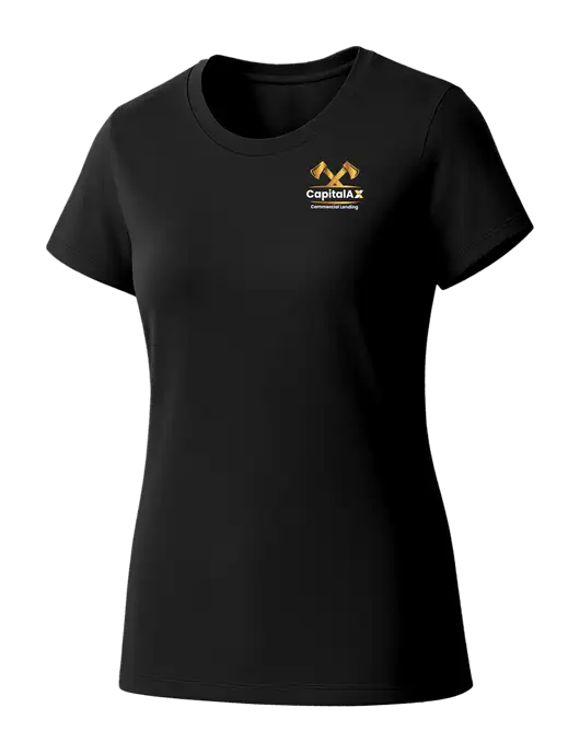 Womens Seriously Soft Black T-Shirt w/CapitalAx Logo