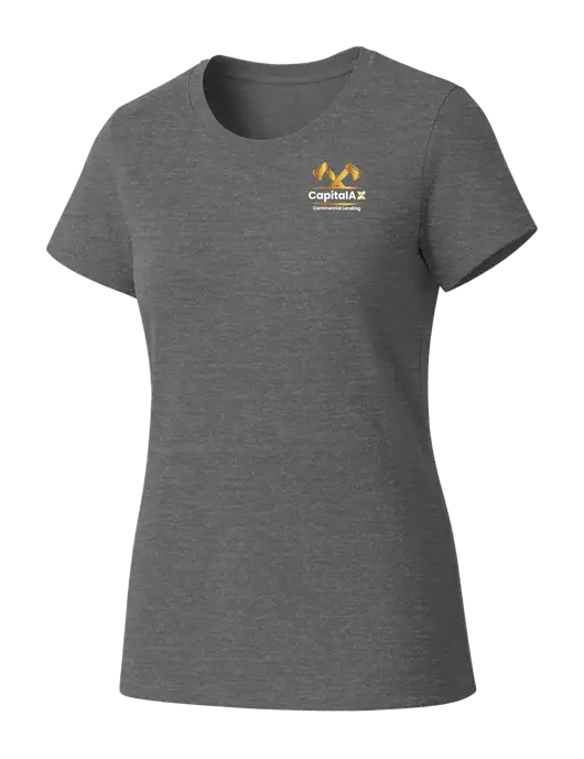 Womens Seriously Soft Grey Frost T-Shirt w/CapitalAx Logo