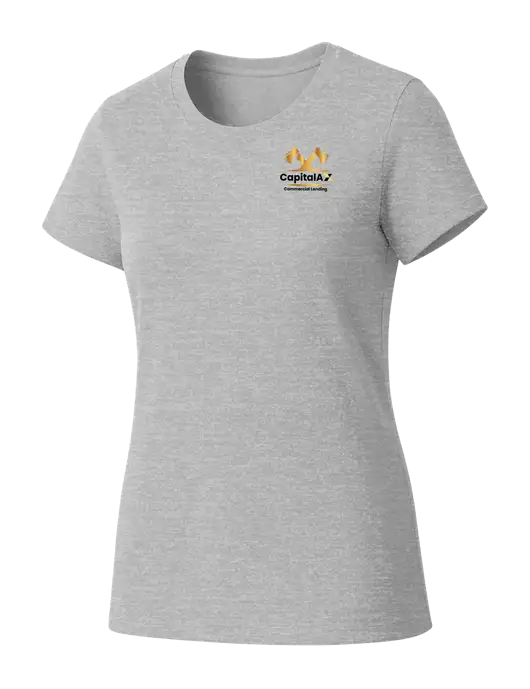 Womens Seriously Soft Light Heathered Grey T-Shirt w/CapitalAx Logo