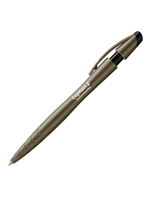 Awali Grey Metallic Pen - Black Ink w/CapitalAx Logo