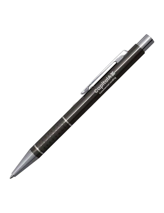 St George Gunmetal Pen - Blue Ink w/CapitalAx Logo