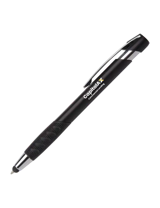 Alize Black Stylus Black Ink Pen w/CapitalAx Logo