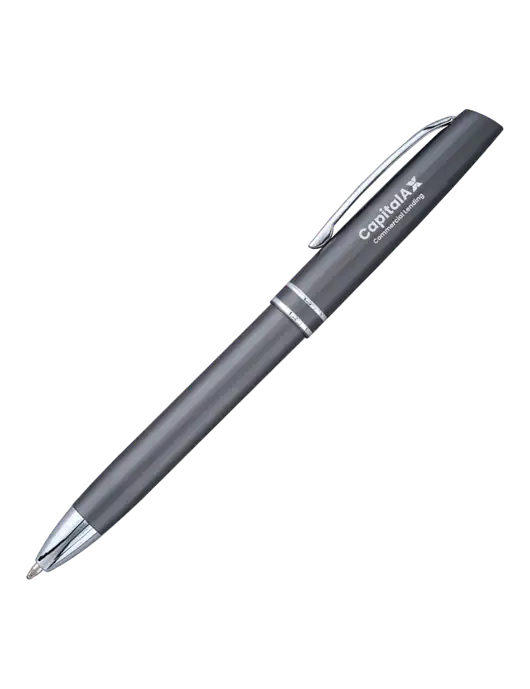 Gunmetal Anguilla Black Ink Pen w/CapitalAx Logo