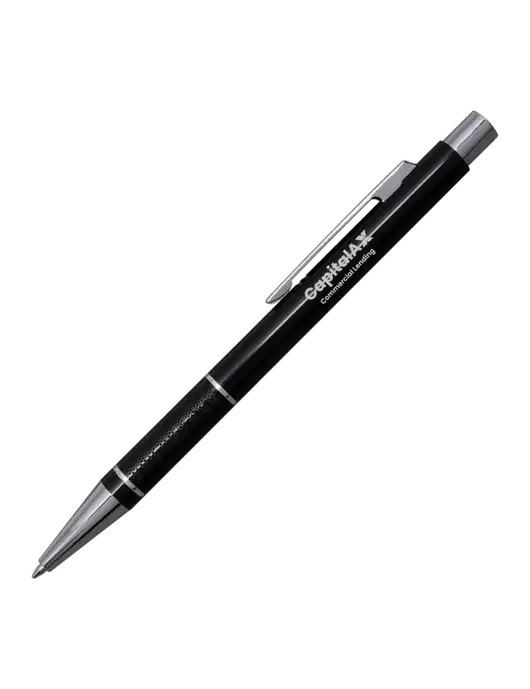 St George Black Pen - Blue Ink w/CapitalAx Logo