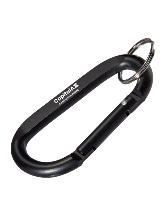 Black Carabiner & Key Ring w/CapitalAx Logo
