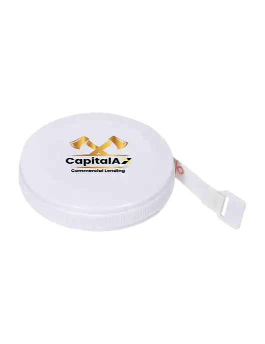 White Round Tape Measure w/CapitalAx Logo