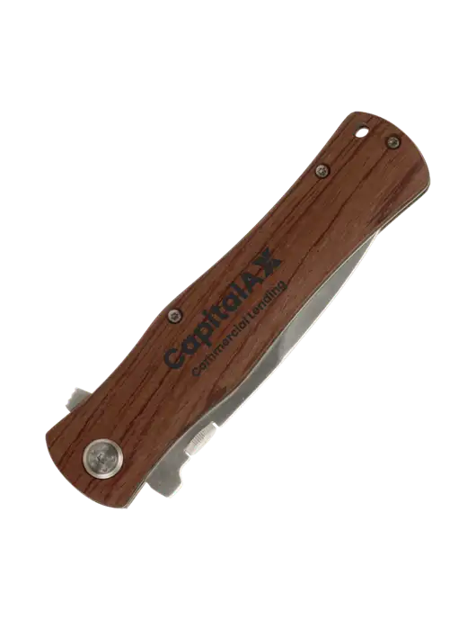 Wood Handle Knife w/CapitalAx Logo