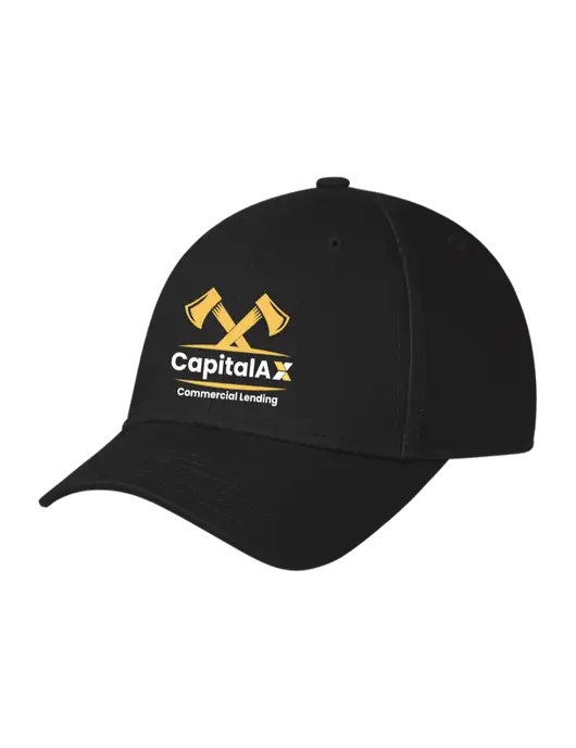 Black Structured Cap Hook & Loop w/CapitalAx Logo