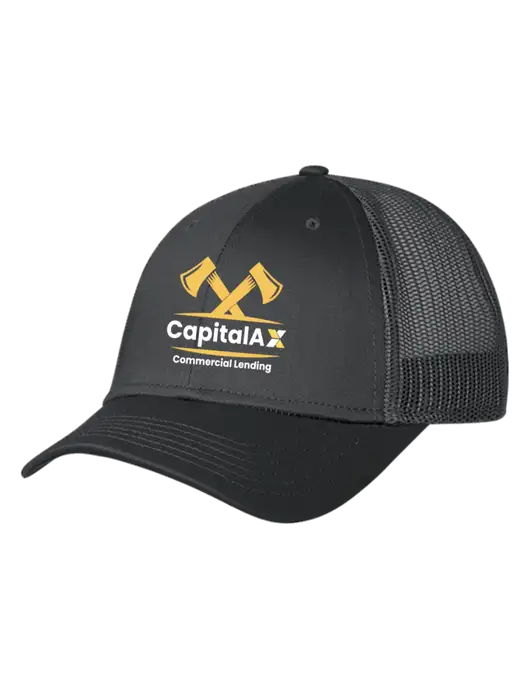 Charcoal Mesh Trucker Cap Snap Back w/CapitalAx Logo