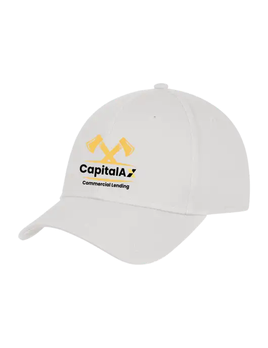White Structured Cap Hook & Loop w/CapitalAx Logo