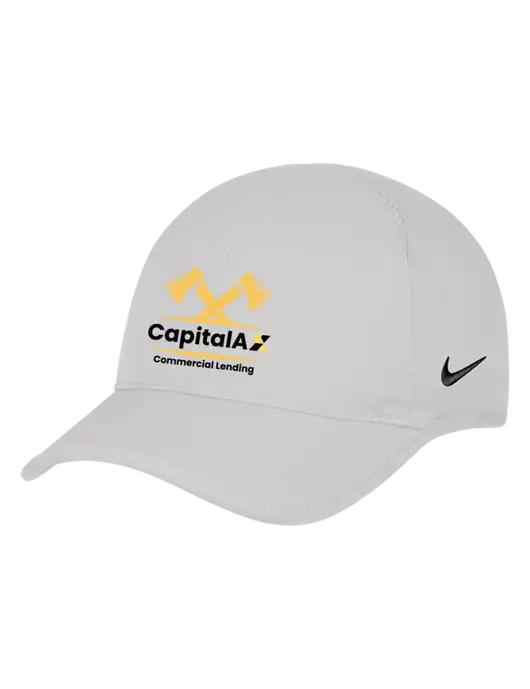 Nike White Featherlight Cap w/CapitalAx Logo
