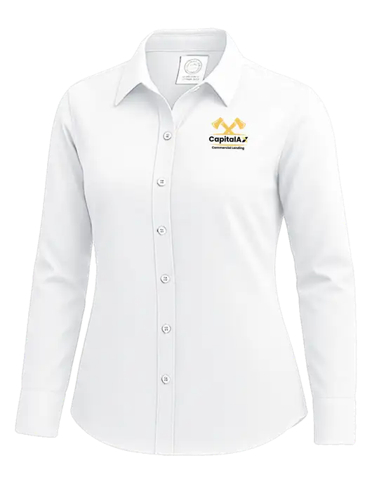Brooks Brothers Womens White Wrinkle-Free Stretch Nailhead Shirt w/CapitalAx Logo