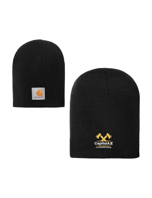 Carhartt Black Acrylic Knit Hat w/CapitalAx Logo