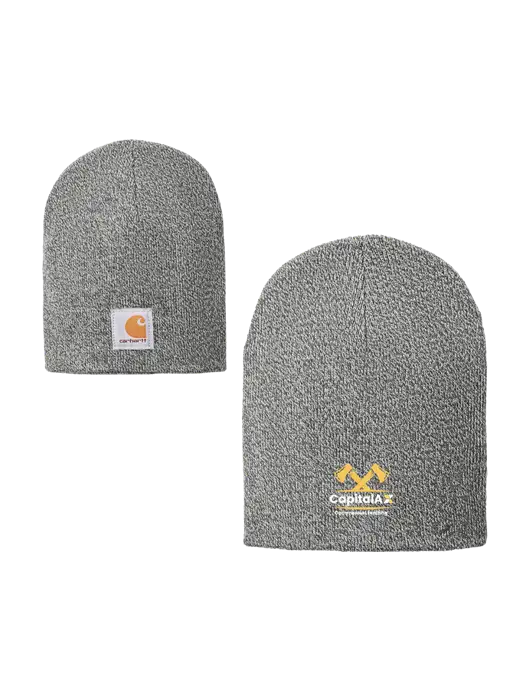 Carhartt Medium Grey Heather Acrylic Knit Hat w/CapitalAx Logo