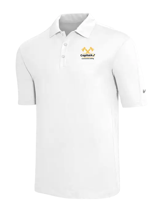 Nike White Tech Sport Dri-FIT Polo w/CapitalAx Logo