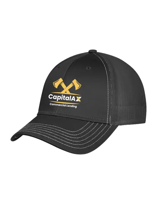 Charcoal Grey Mesh Trucker Cap Snap Back w/CapitalAx Logo