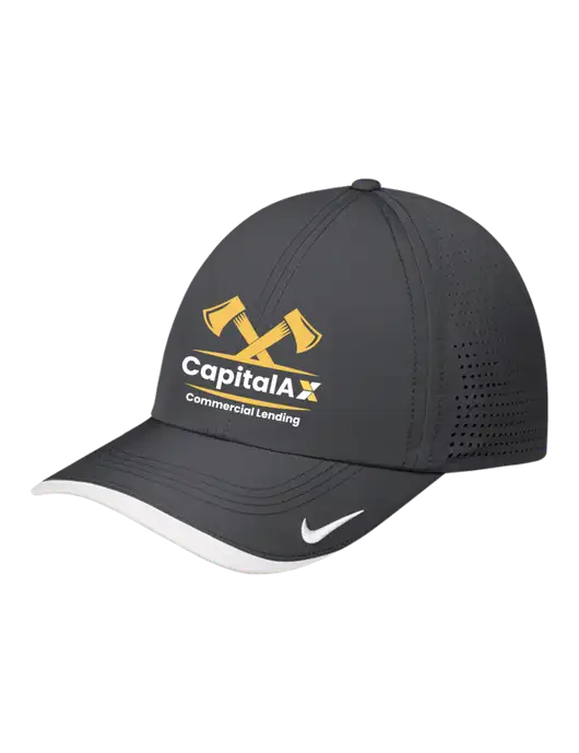 Nike Dark Grey/White Dri-FIT Perforated Performance Cap w/CapitalAx Logo