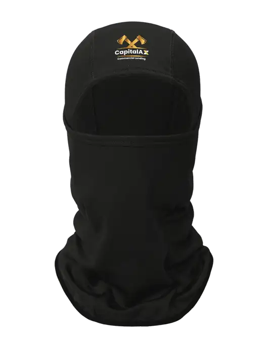 Black CornerStone Smooth Fleece Face Mask w/CapitalAx Logo