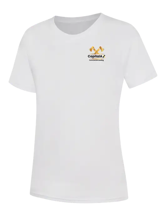 Womens White Core Blend Tee w/CapitalAx Logo