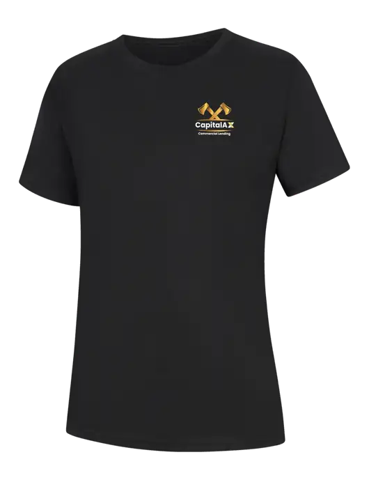 Womens Black Core Blend Tee w/CapitalAx Logo
