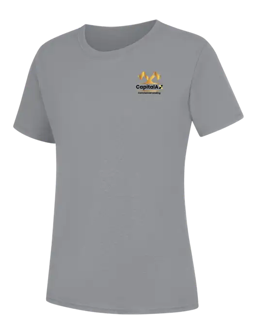 Womens Light Grey Heather Core Blend Tee w/CapitalAx Logo