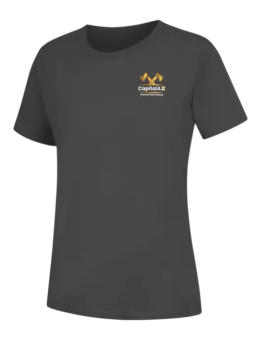Womens Charcoal Core Blend Tee w/CapitalAx Logo