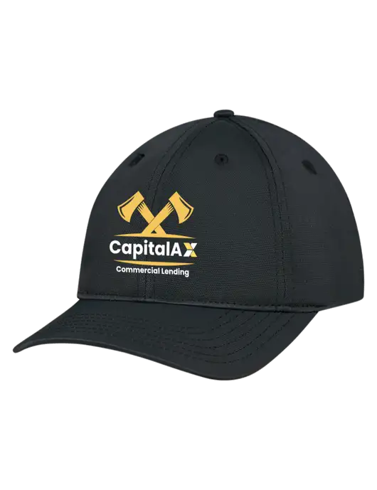 Black Nylon Twill Performance Cap w/CapitalAx Logo