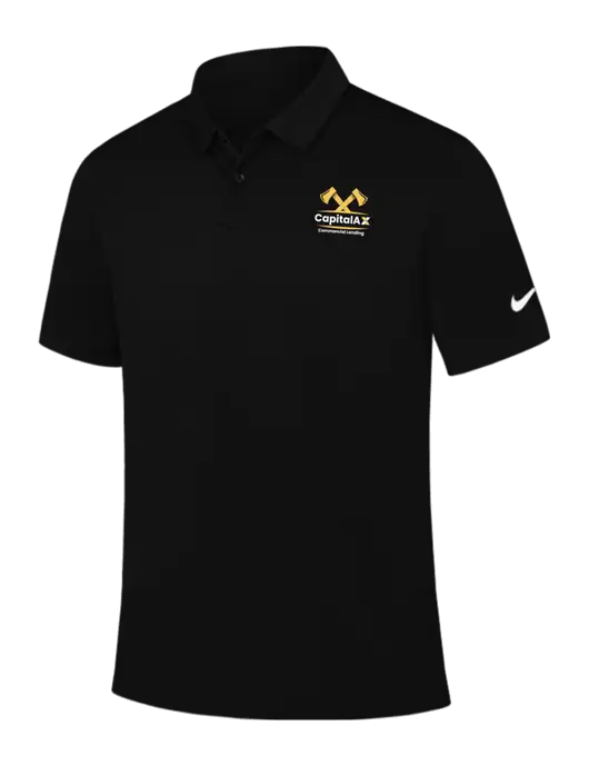 Nike Black Dry Essential Solid Polo w/CapitalAx Logo