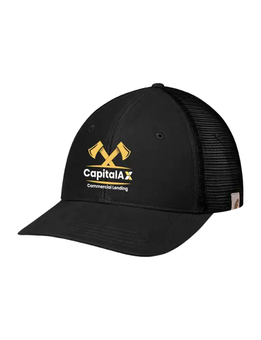Carhartt Black Canvas Trucker Cap w/CapitalAx Logo