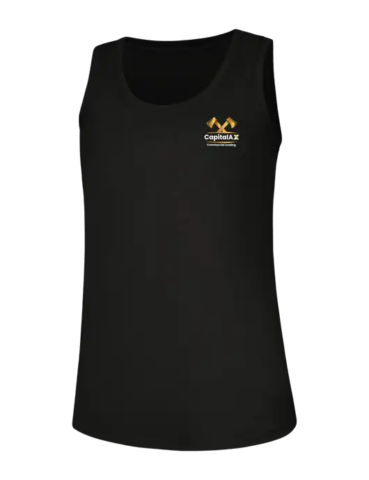 Womens Black Perfect Tri Racerback Tank w/CapitalAx Logo