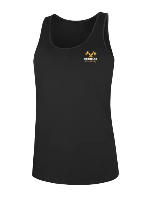Womens Black PosiCharge Competitor Racerback Tank w/CapitalAx Logo